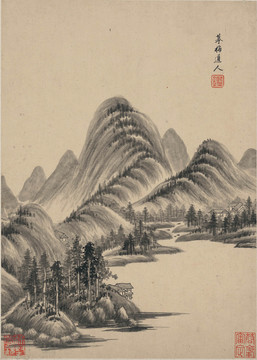 王鉴意境山水画