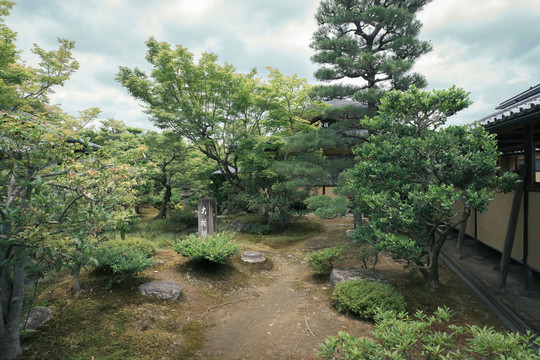 日本京都岚山天龙寺寺院园林景观
