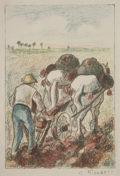 卡米耶·毕沙罗拉沙鲁耕作的农民