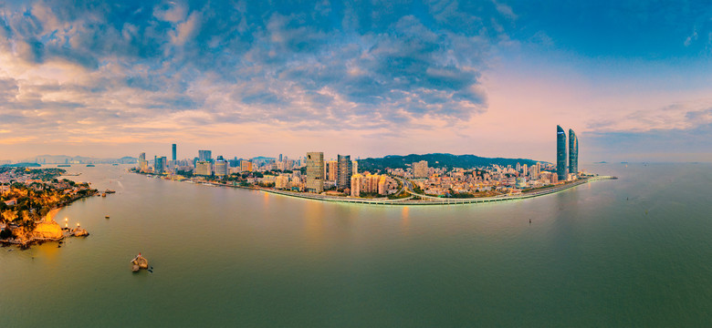 厦门海湾城市夜景