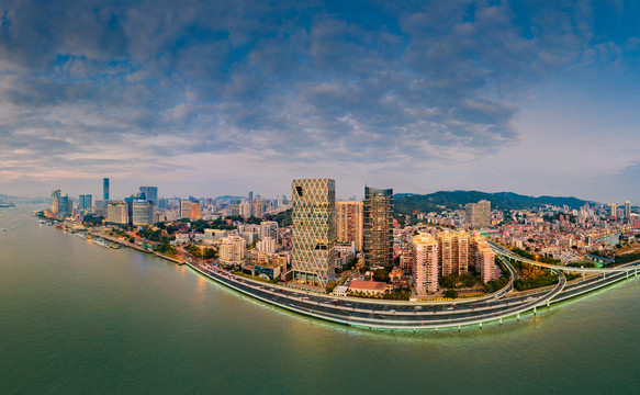 厦门海湾城市夜景