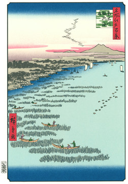 歌川广重南品川鲛洲海岸