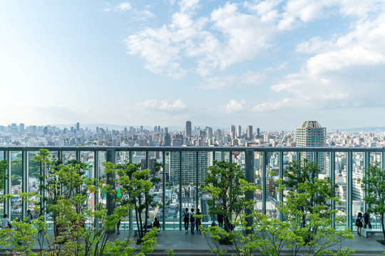 从阿倍野观景台欣赏大阪天际线