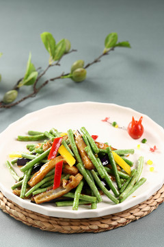 紫苏豆角炒茄子