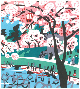 川西英篠山的樱花