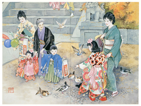 高畠华宵风俗美人十二个月画帖11月