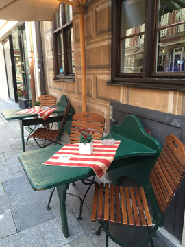 法国巴黎街景街边露天咖啡座