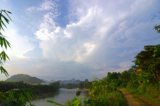 蓝天白云天空背景
