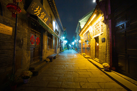 淄博周村古街夜景