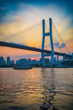 城市夕阳美景