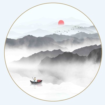 中国风山水画