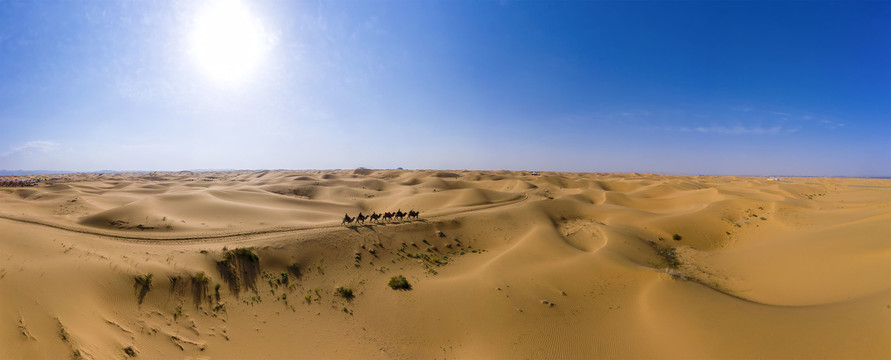 鸟瞰腾格里沙漠风光全景大图