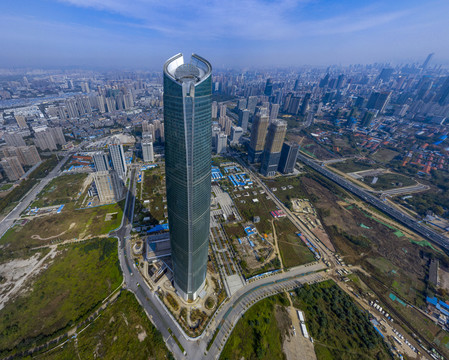 武汉中心大厦俯视全景