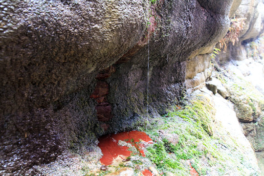 河南焦作云台山红石峡岩石特写