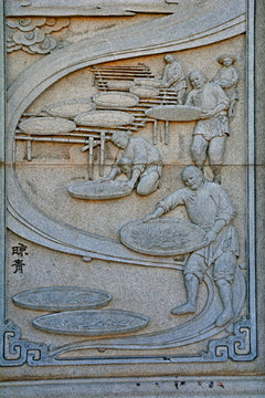 传统制茶工艺浮雕壁画