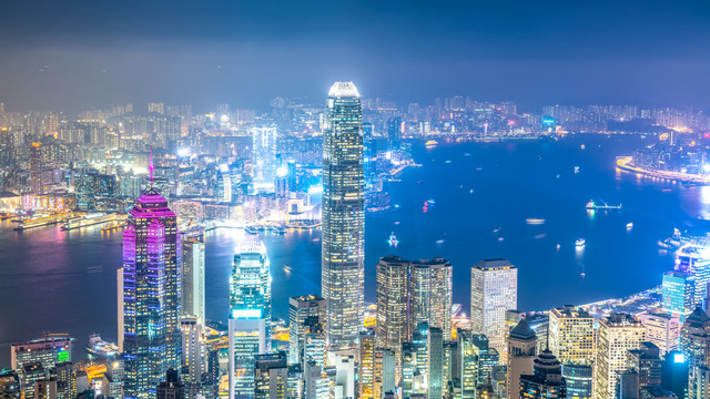 香港建筑景观天际线夜景