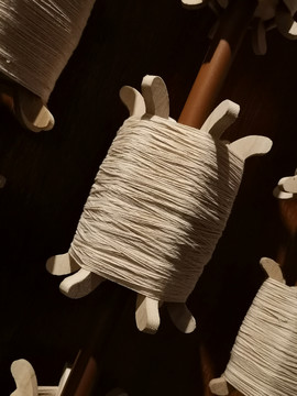 古代纺织工具纺线轮绕线棒