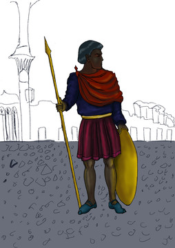 绘画古罗马战士