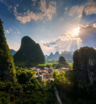 桂林山水桂林风光竹林