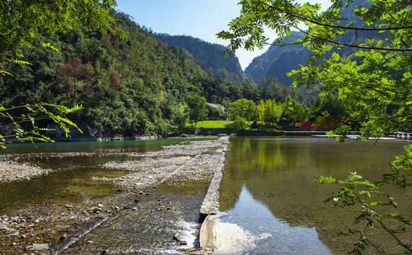 山水溪水溪滩