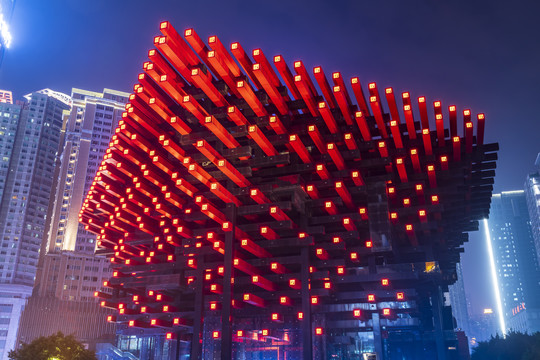 重庆国泰艺术中心夜景