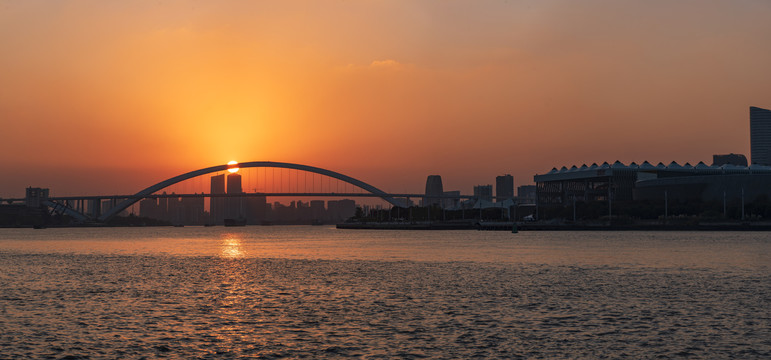 上海卢浦大桥全景