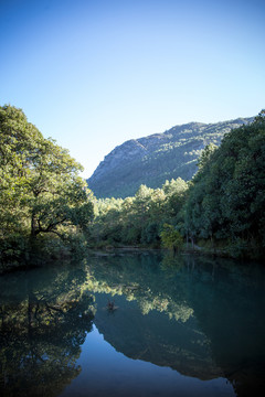 丽江拉市海茶马古道湖泊风景