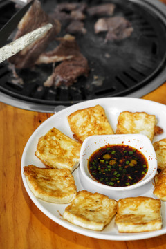 韩国料理煎豆腐