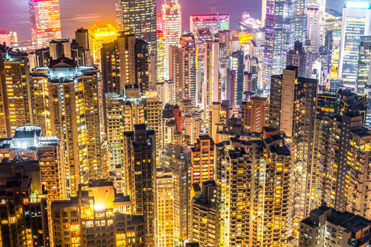 高清香港建筑夜景