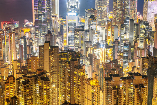香港建筑景观夜景