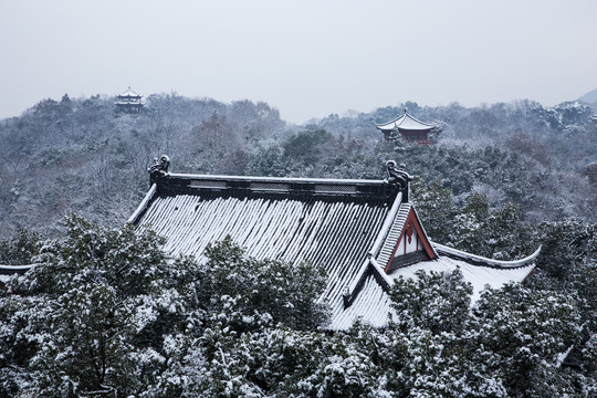 杭州吴山天风雪景