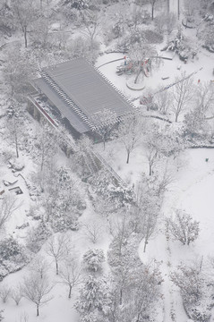 雪后园林风光图