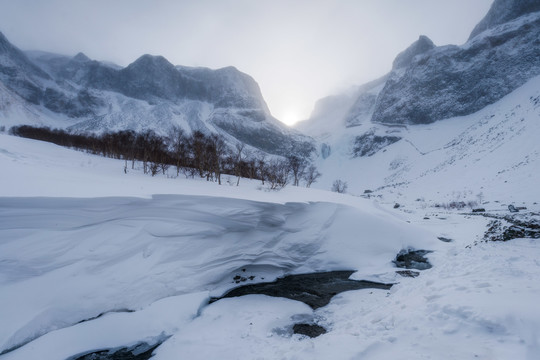 中国长白山风景区冬季景观