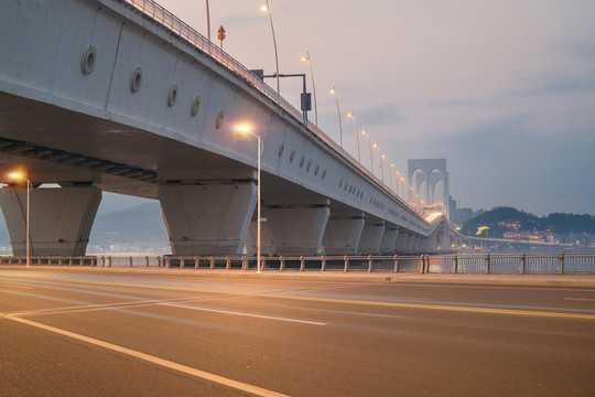 中国澳门城市建筑天际线道路交通