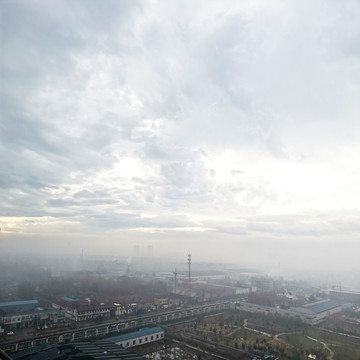 雾霾大气污染PM25工业园烟雾