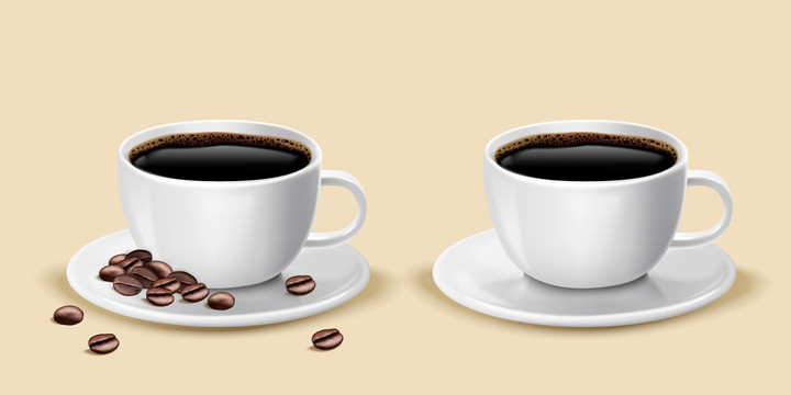 创意对照设计咖啡元素