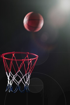 篮球投篮入网球类体育运动图片