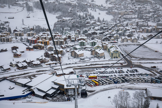 瑞士雪山缆车