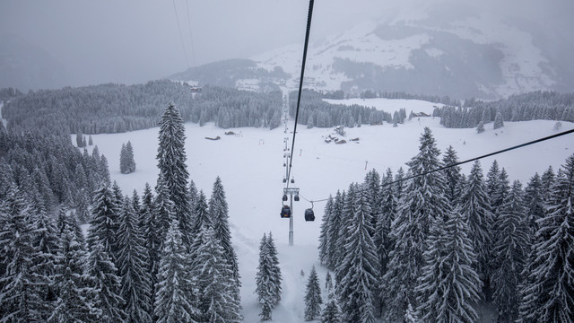瑞士雪山缆车