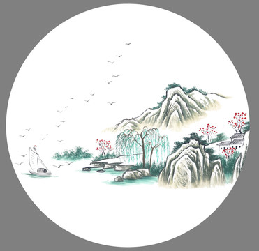 水墨山水画