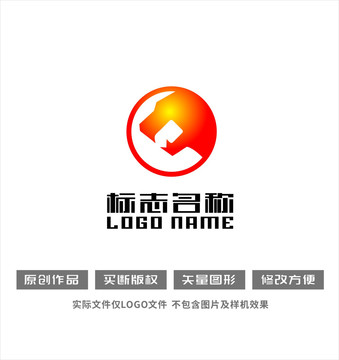 铜钱虎口标志金融logo