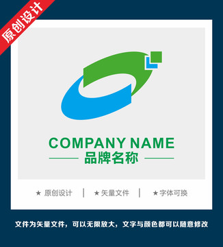 科技企业电器o字母logo