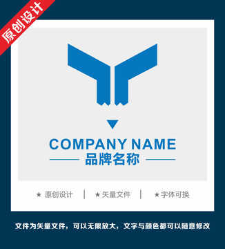 科技企业教育笔Y字母logo