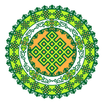 绿色传统图案