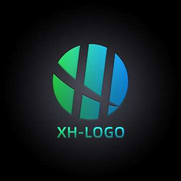 XH字母logo