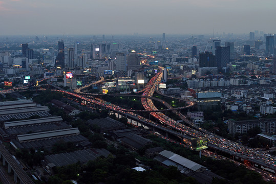 泰国曼谷城市建筑风光夜景