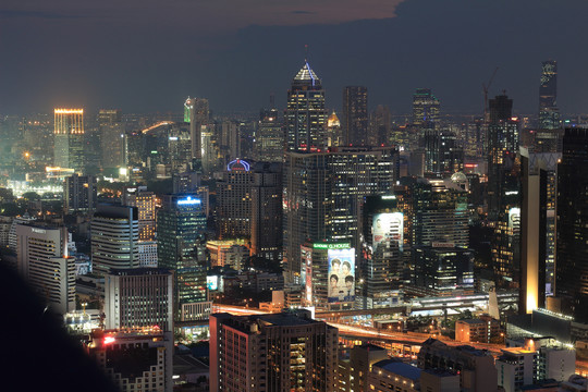 泰国曼谷城市建筑风光夜景