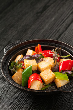 紫苏啫鱼豆腐