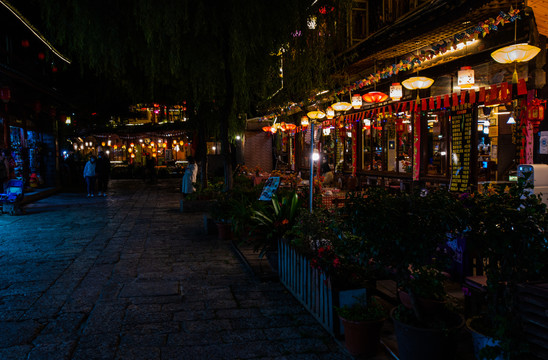 丽江大研古镇夜景