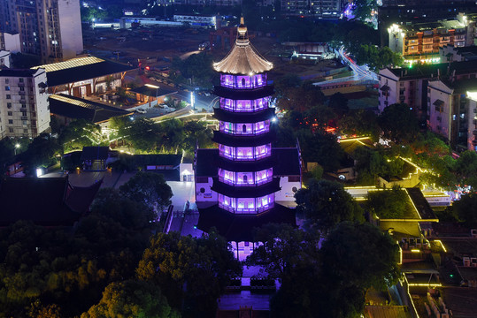 南昌绳金塔古建筑风光夜景